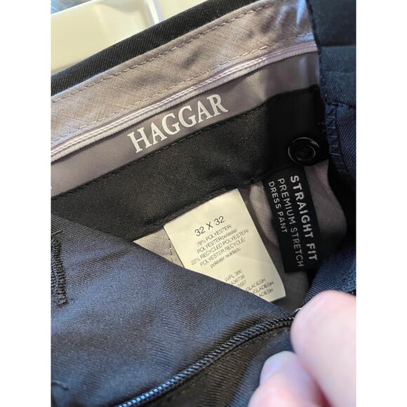 NWT Haggar H26 Men’s Stretch Slim Fit Dress Pants Black sz 34x30 Polyester Blend - Picture 1 of 6